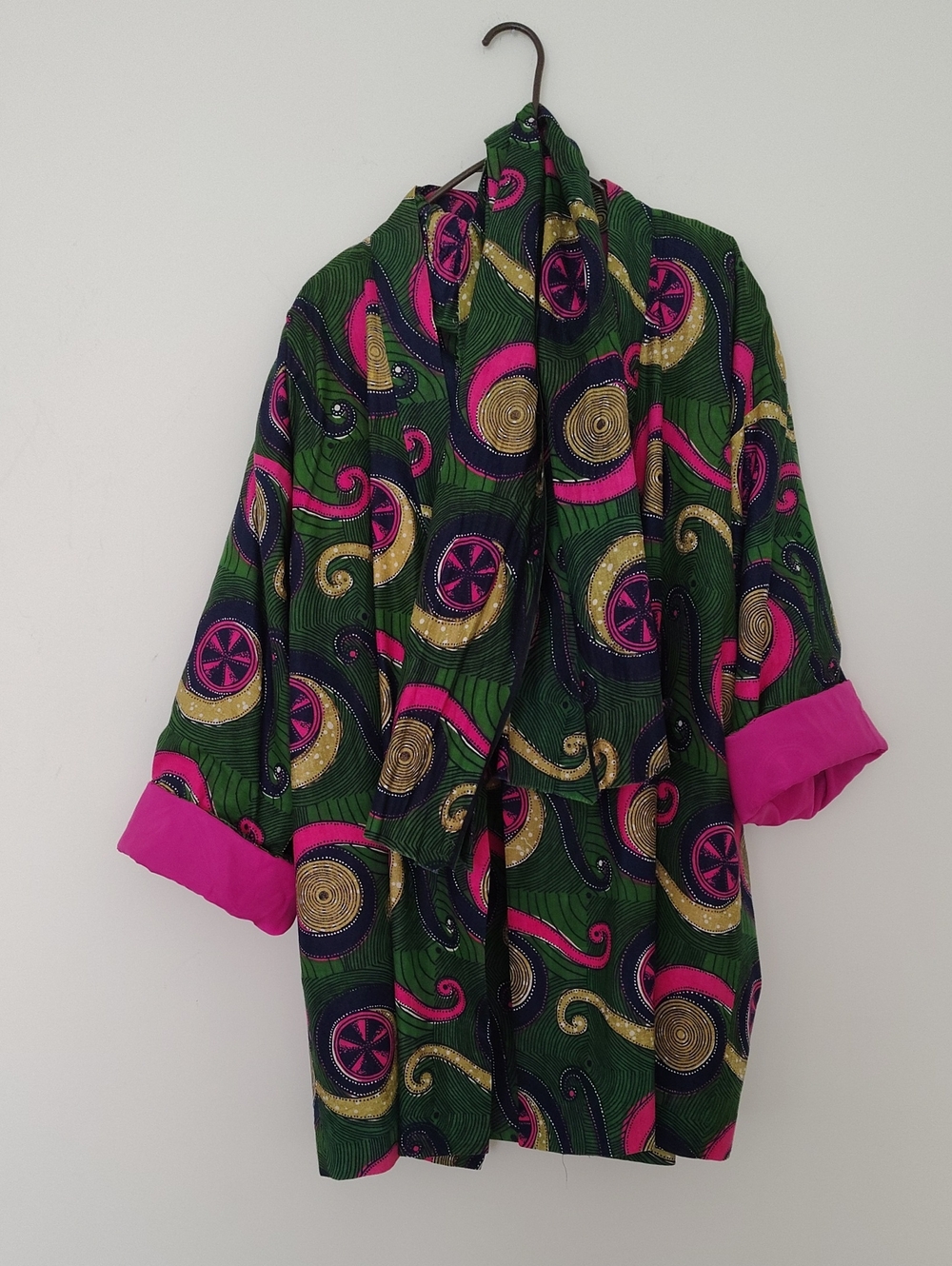 3-PC Women's Green Patterned African Outfit Size L